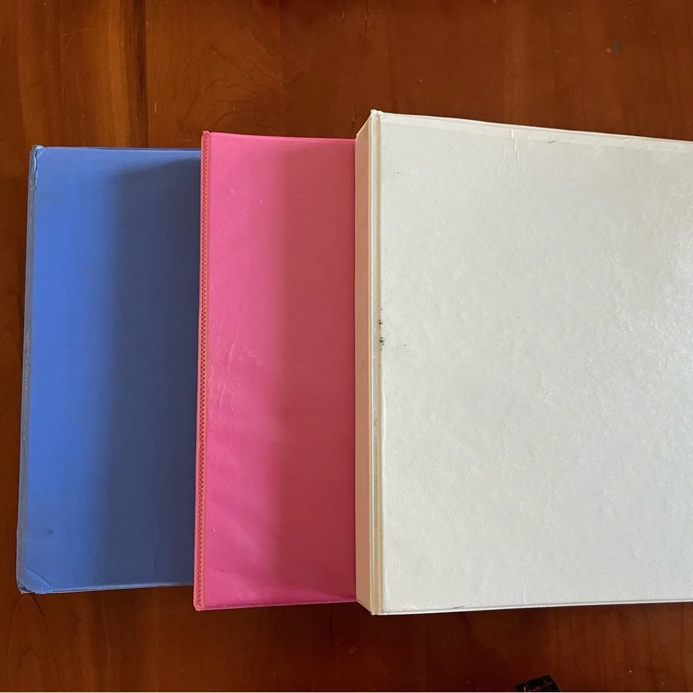 Three 1in Binder Set - Blue, Pink, White with Dividers